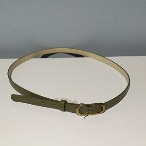 Stylish Olive 🫒 Green Women's Belt with Gold Buckle